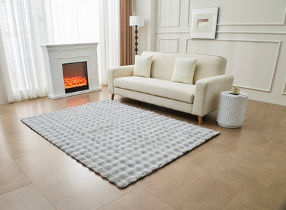 80x180 cm faux fur runner rug shown beside a bed