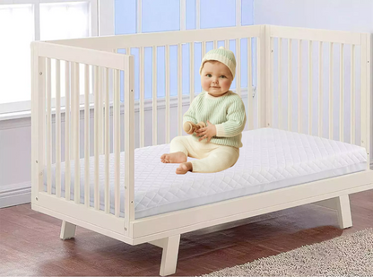 Cot Bed Mattress Breathable Toddler Crib Mattress Quilted Foam Water Resistance