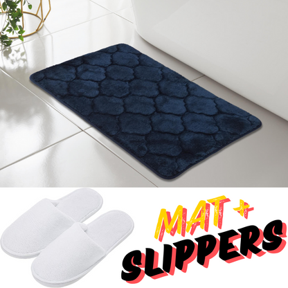 SHELL GREEK STYLE BATH MAT PEDESTAL SET NON SLIP TOILET BATHROOM RUGS 1 PIECE