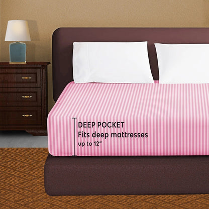 100% Egyptian Pcotton Fitted Sheet 30Cm Extra Deep 300tc Bedsheets Single Double