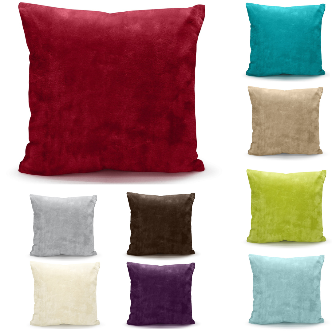 Plain Mink Throws Faux Fur Sofa Bed Warm Cuddle Blanket & Cushion Cover Beddings