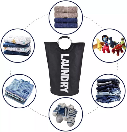 82L Foldable Fabric Laundry Basket Collapsible Clothes Hamper Bag Washing Bin