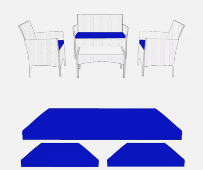 Seat Pad Set Replacement Rattan Chair Cushion Pad Waterproof Outdoor Garden Sofa