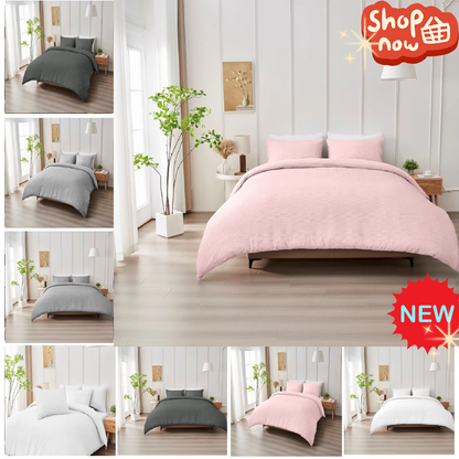 Luxury Seersucker Durham Duvet Quilt Cover & Pillowcase/s Bedding Set