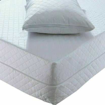 Luxury Anti Bug Bed Zipped Full Mattress Protector Total Encasement Cover Pillow