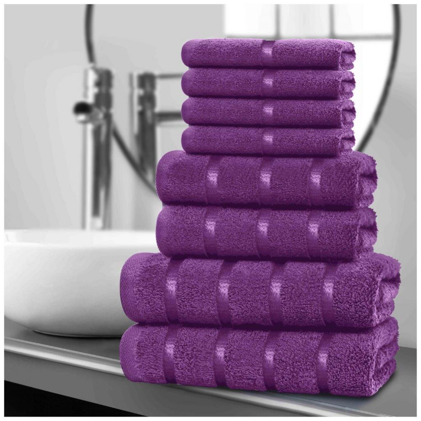 LUXURY 100% EGYPTIAN COTTON TOWEL 8 Piece Bale Set Face Hand Bath Boston Towels