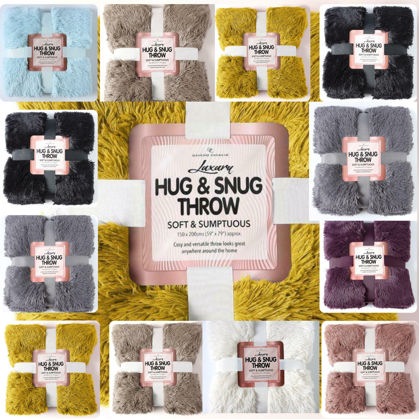 HUG & SNUG THROW LUXURY WARM COSY SOFT SOFA BED MINK FLUFFY FUR BLANKET DOUBLE