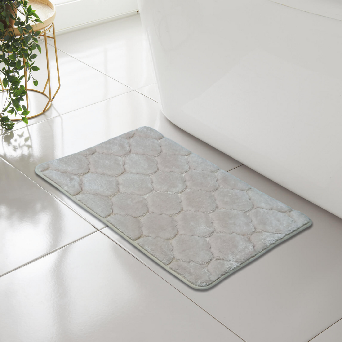 SHELL GREEK STYLE BATH MAT PEDESTAL SET NON SLIP TOILET BATHROOM RUGS 1 PIECE