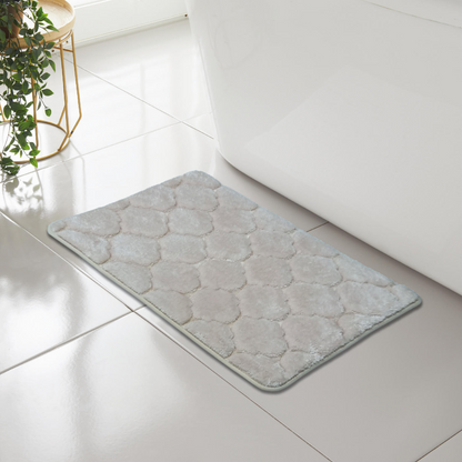 SHELL GREEK STYLE BATH MAT PEDESTAL SET NON SLIP TOILET BATHROOM RUGS 1 PIECE