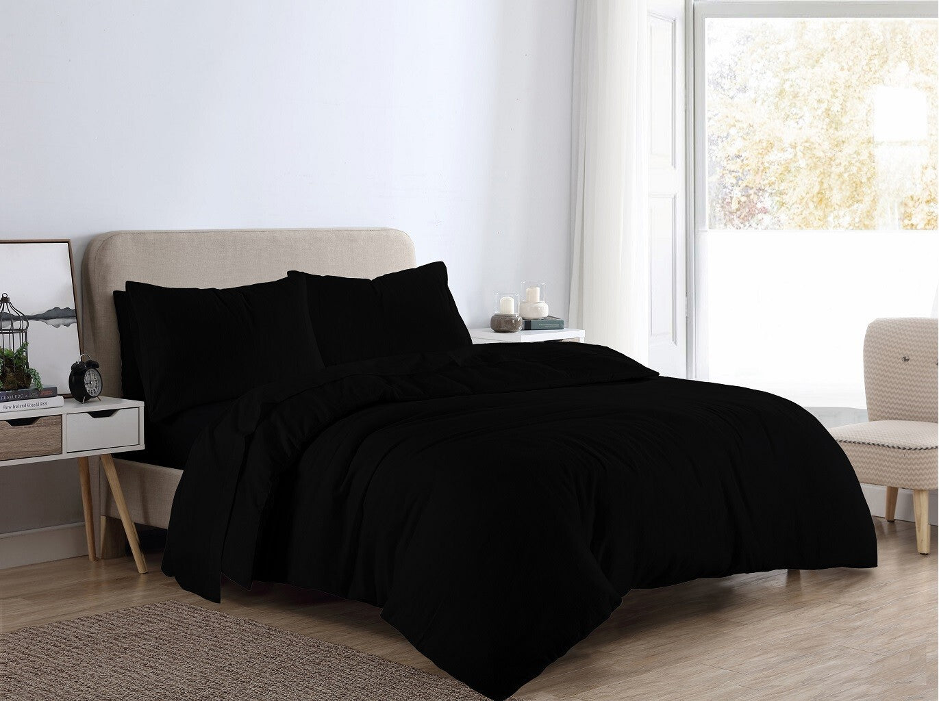 Flannelette 100% Brushed Cotton  Duvet Quilt Cover Bed Set Double King Single