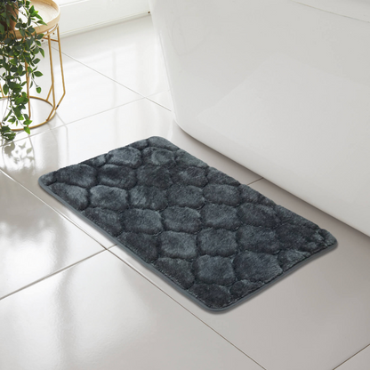 SHELL GREEK STYLE BATH MAT PEDESTAL SET NON SLIP TOILET BATHROOM RUGS 1 PIECE