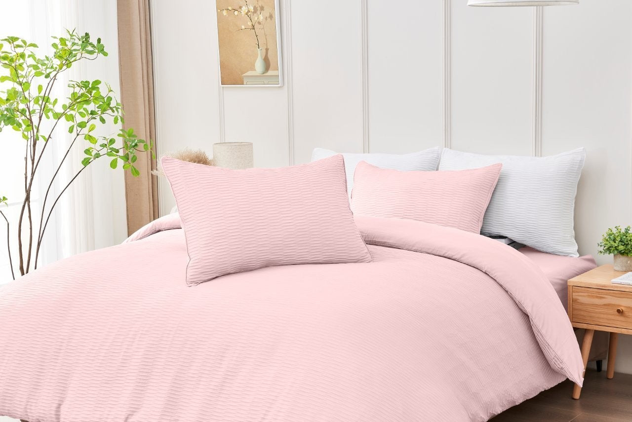 Luxury Seersucker Durham Duvet Quilt Cover & Pillowcase/s Bedding Set