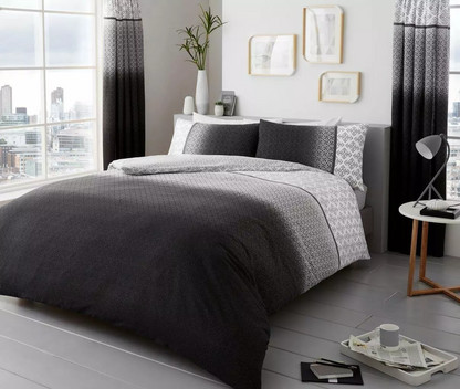 Urban Ombre Duvet Quilt Cover & Pillow Case Bedding Set Grey Pink Purple Teal