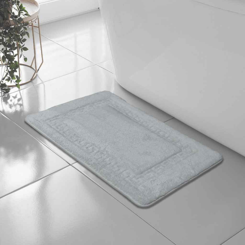 GREEK KEY STYLE BATH MAT PEDESTAL SET NON SLIP TOILET BATHROOM RUGS 1 PIECE