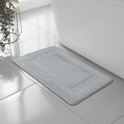 GREEK KEY STYLE BATH MAT PEDESTAL SET NON SLIP TOILET BATHROOM RUGS 1 PIECE