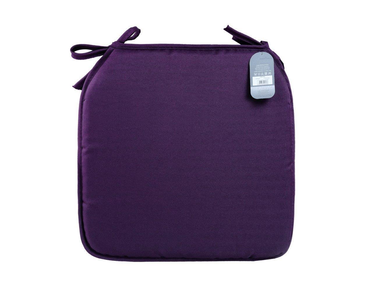 Seat Pads Tie On Plain Chair Cushion Dining Room Kitchen Garden Patio 38x38 cm
