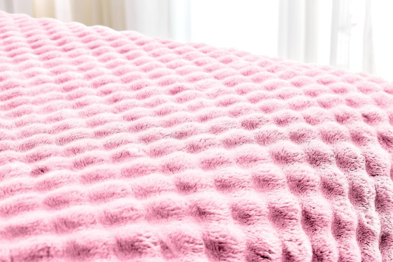 Bubble Jacquard Warm Cosy Teddy Sherpa Fleece Sofa Bed Throw Super Soft Blanket