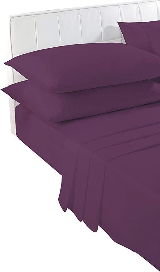 Pair of Plain Dyed 100% PolyCotton Pillow Cases Soft Touch Cosy Pillow Cases