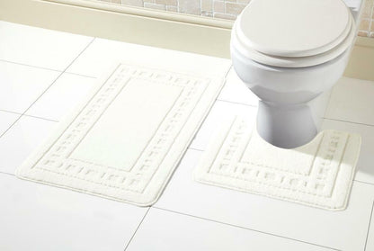 2 Piece Bath Mat & Pedestal Set Non Slip Bathroom Set Miami Bathmats Easy Care