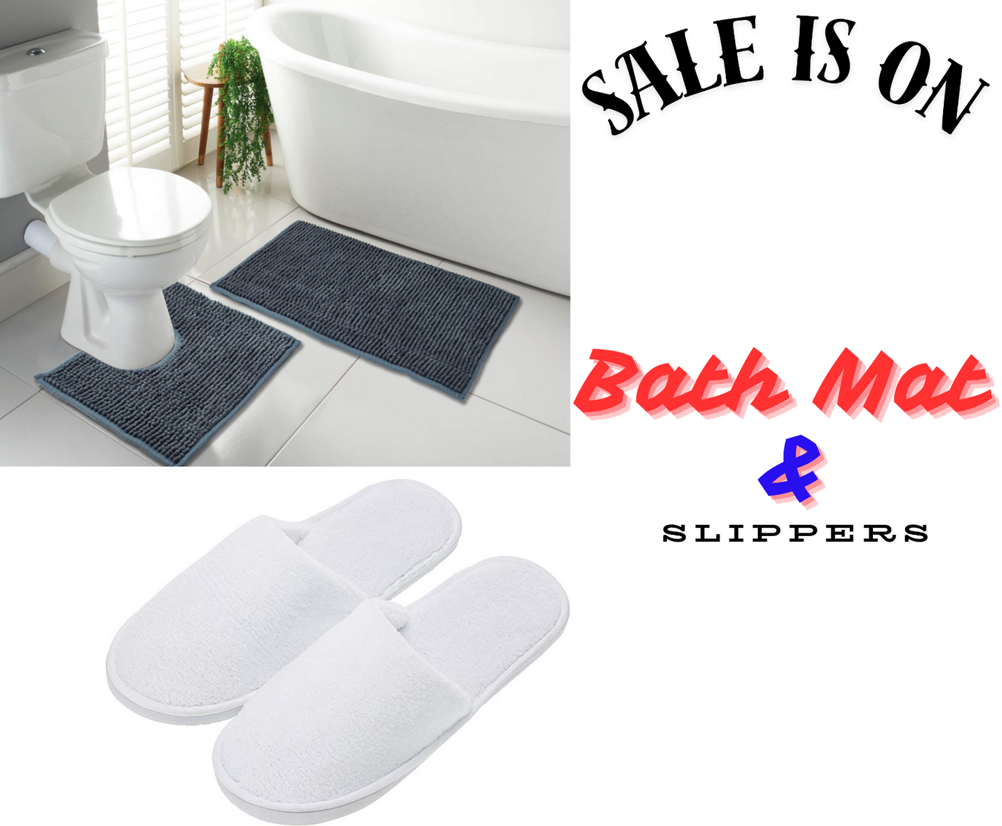 2 Piece Loop Bath Mat Ultra Soft Bathroom Rug Anti Slip Toilet Rug Pedestal Set