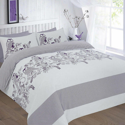 Owls Print Quilt Duvet Cover Set With Pillow Case single double Super King Size