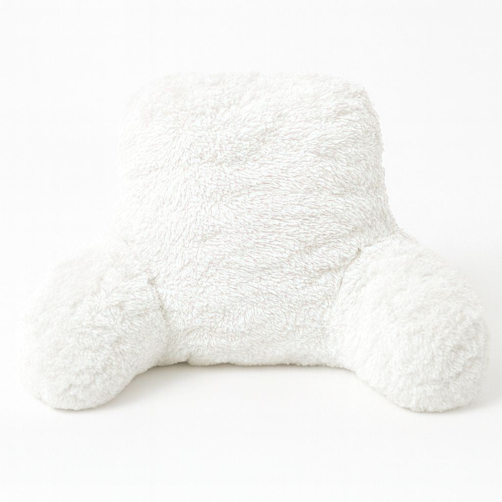 Reading Pillow with Arm Fleece Bed Rest Backrest Cushion Back Neck Support Couc