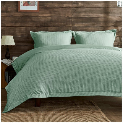 Seersucker Newry Duvet Quilt Cover Pillow Case Bedding Bed Set 5 Colours