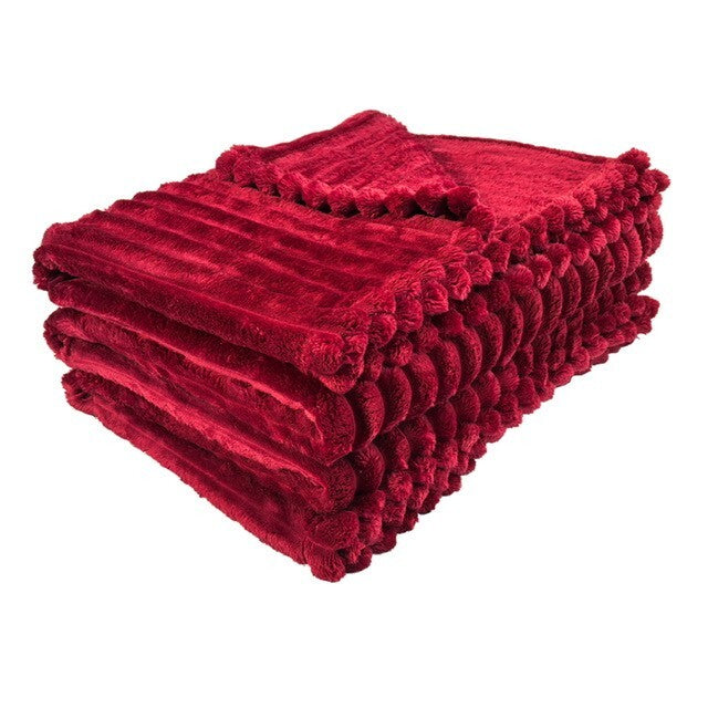 Chunky Cord Ribbed Throw Over Fleece Cosy Warm Soft Large Sofa Bed Sette Blanket