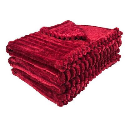 Chunky Cord Ribbed Throw Over Fleece Cosy Warm Soft Large Sofa Bed Sette Blanket