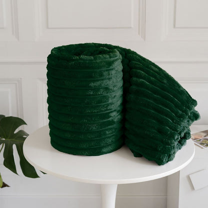 Chunky Cord Ribbed Throw Over Fleece Cosy Warm Soft Large Sofa Bed Sette Blanket