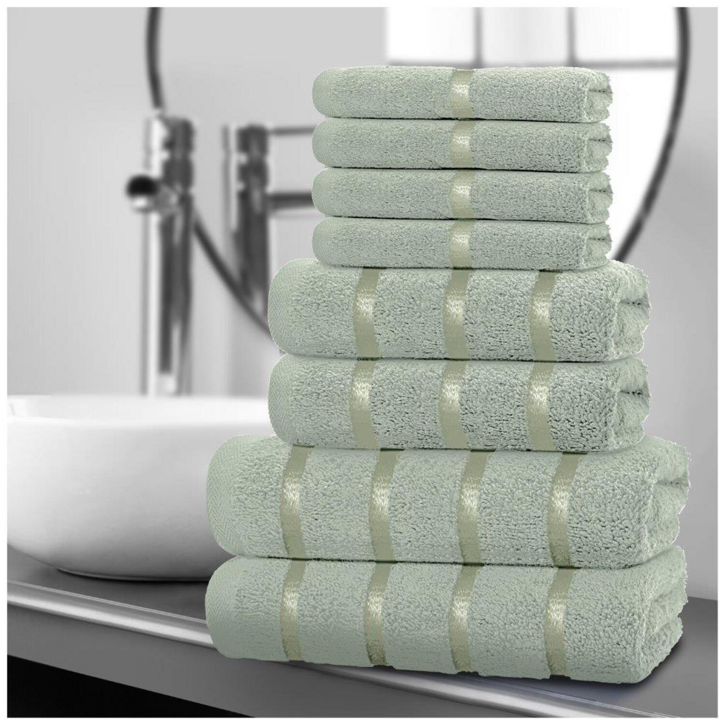 LUXURY 100% EGYPTIAN COTTON TOWEL 8 Piece Bale Set Face Hand Bath Boston Towels
