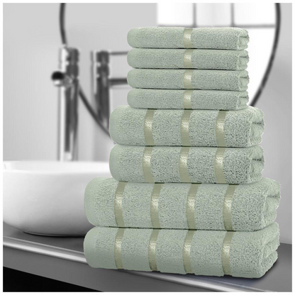 LUXURY 100% EGYPTIAN COTTON TOWEL 8 Piece Bale Set Face Hand Bath Boston Towels
