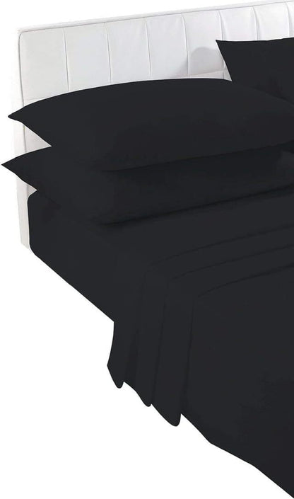Pair of Plain Dyed 100% PolyCotton Pillow Cases Soft Touch Cosy Pillow Cases