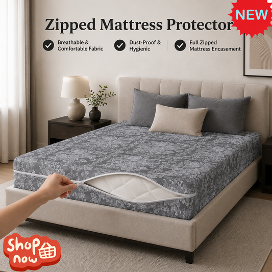 ZIPPED MATTRESS COVER PROTECTOR ANTI BUG ZIP COVER FULLY ENCASES SIN DOUBLE KING