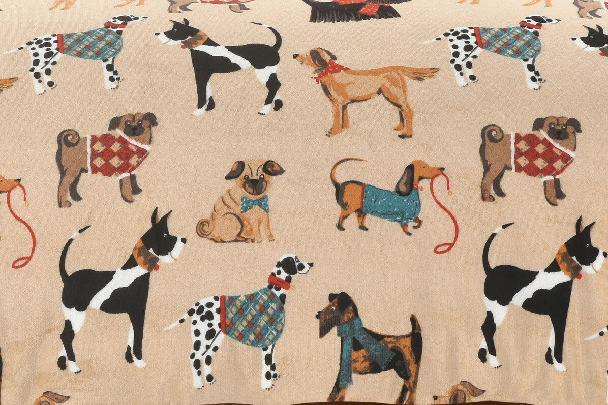 Dogs Pattern Teddy Fleece Duvet Cover Sets Super Soft Warm Winter Bedding Set NZ