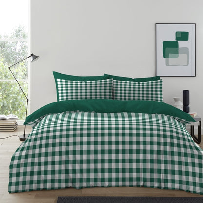 Gingham Moor Duvet Cover Set with Pillowcases, Soft Macrofibre Bedding Set