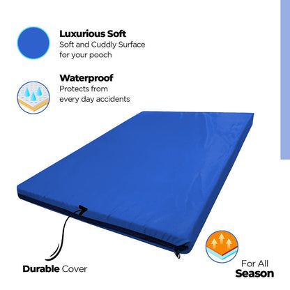 Waterproof Dog Bed Mattress Heavy Duty Pet Cage Crate Mat Cat Pad Washable Cover