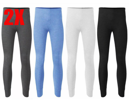 2pcs Men's Thermal Long Johns Underwear Pants Warm Trousers Baselayer Bottoms