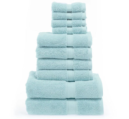 10pcs Bale Set Face Hand Bath Towels 100% Egyptian Cotton Bathroom Towel Sets