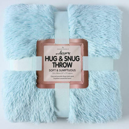 HUG & SNUG THROW LUXURY WARM COSY SOFT SOFA BED MINK FLUFFY FUR BLANKET DOUBLE
