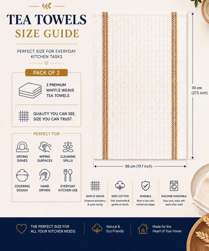 PACK OF 8 TEA TOWELS HAWAI 100% COTTON KITCHEN LUXURY TOWEL CHECK DESIGN