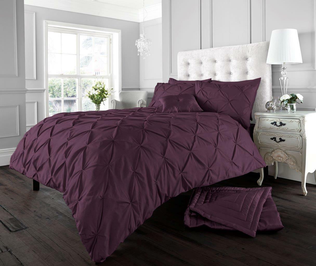 Pintuck Bedding Set Duvet Cover Single Double Super King Size Quilt Quilt Ruched