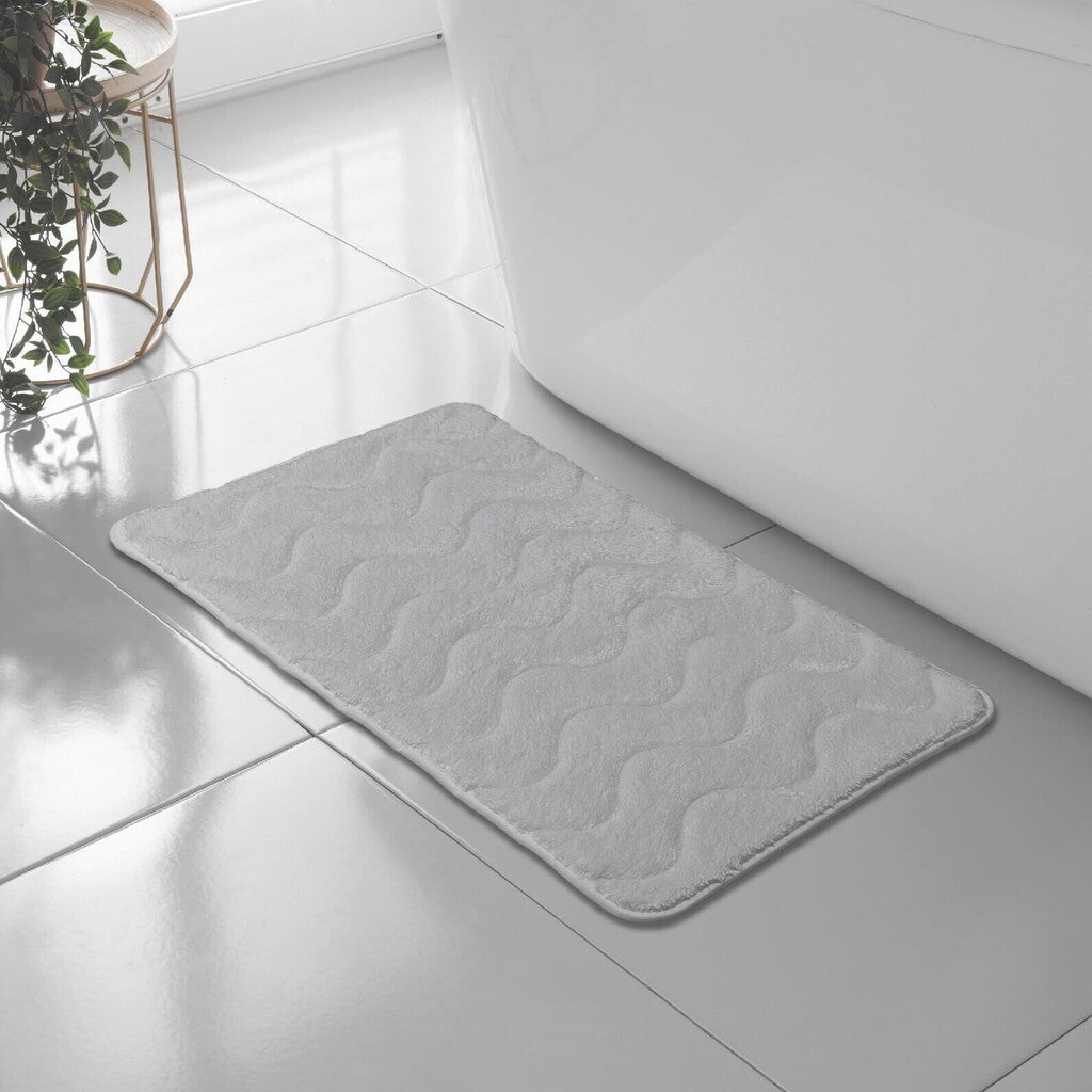 WAVE GREEK STYLE BATH MAT PEDESTAL SET NON SLIP TOILET BATHROOM RUGS 1 PIECE