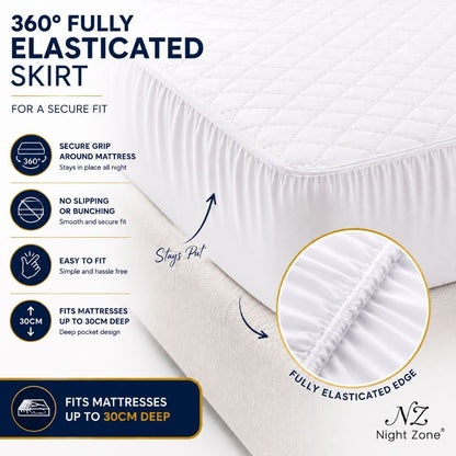Waterproof Microfibre Mattress Protector Extra Deep Quilted Fitted Bed Cover Pad
