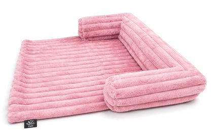 Luxuriously Soft Square Cord Pet Cushion Waterproof Non Slip Ribbed Plush Sofa