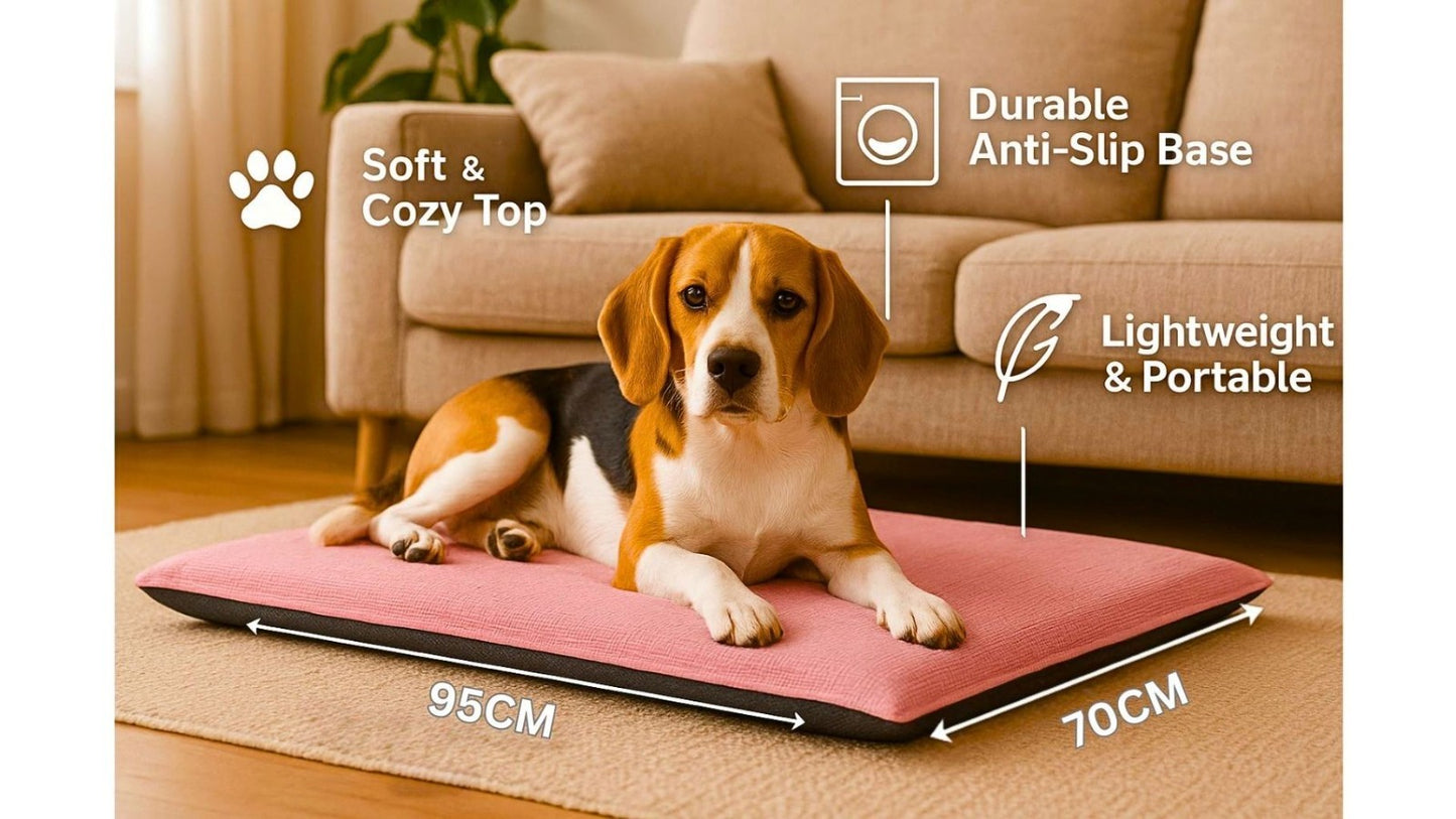 Large Dog Cat Pet Mat Bed 70x95cm Non-Slip Washable Fleece Puppy Travel Pad Soft
