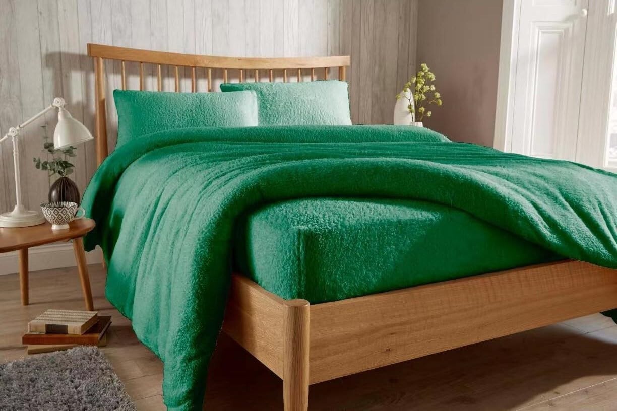 Teddy Fleece Bed Fitted Sheets & Pillowcase Warm Bed Linen Sheet Cuddle Beddings