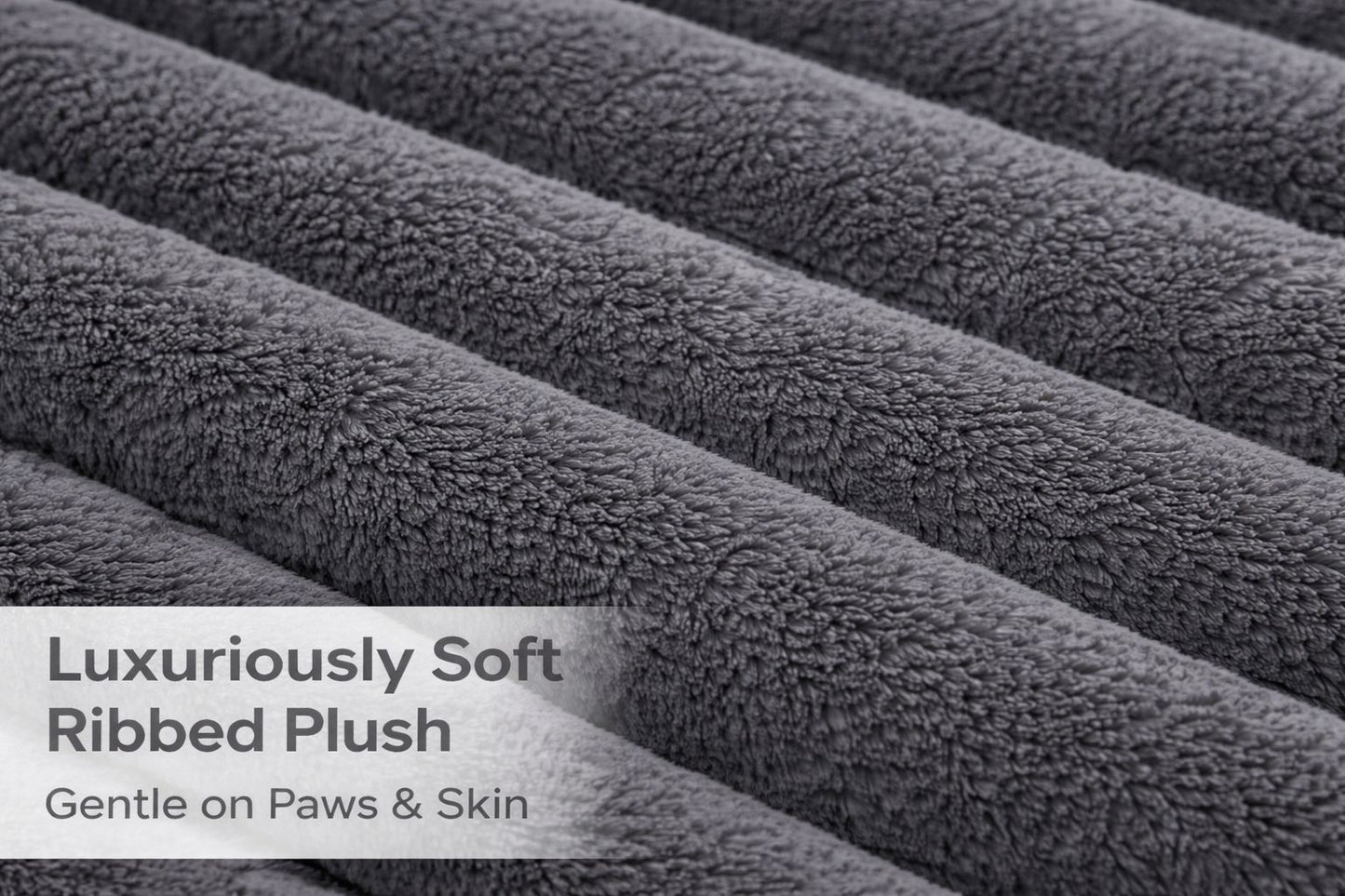 Luxuriously Soft Square Cord Pet Cushion Waterproof Non Slip Ribbed Plush Sofa