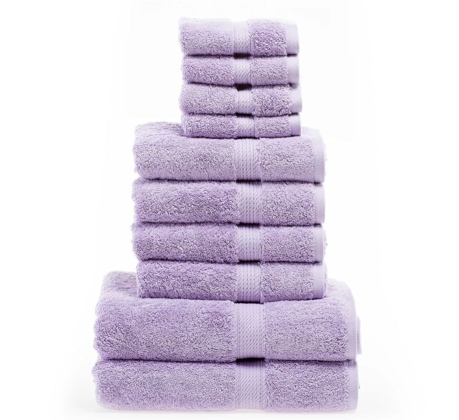 10pcs Bale Set Face Hand Bath Towels 100% Egyptian Cotton Bathroom Towel Sets