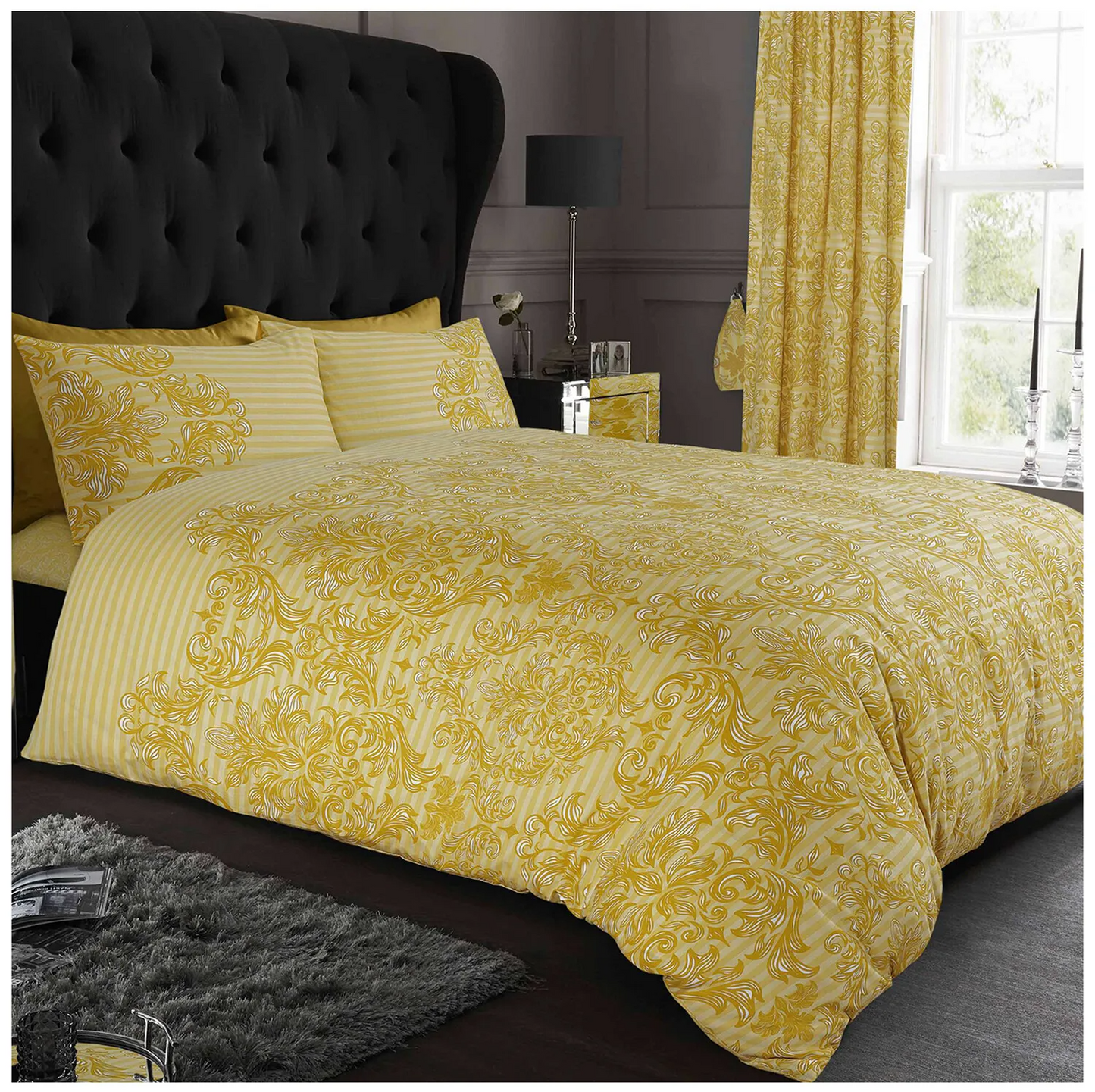 Empire Damask Printed Duvet Set Quilt Cover Set All Year Round Soft Bedding Set